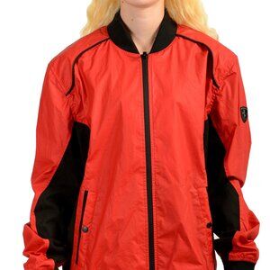 Scuderia Ferrari Women's Red Full Zip Windbreaker Bomber Jacket US L IT 44